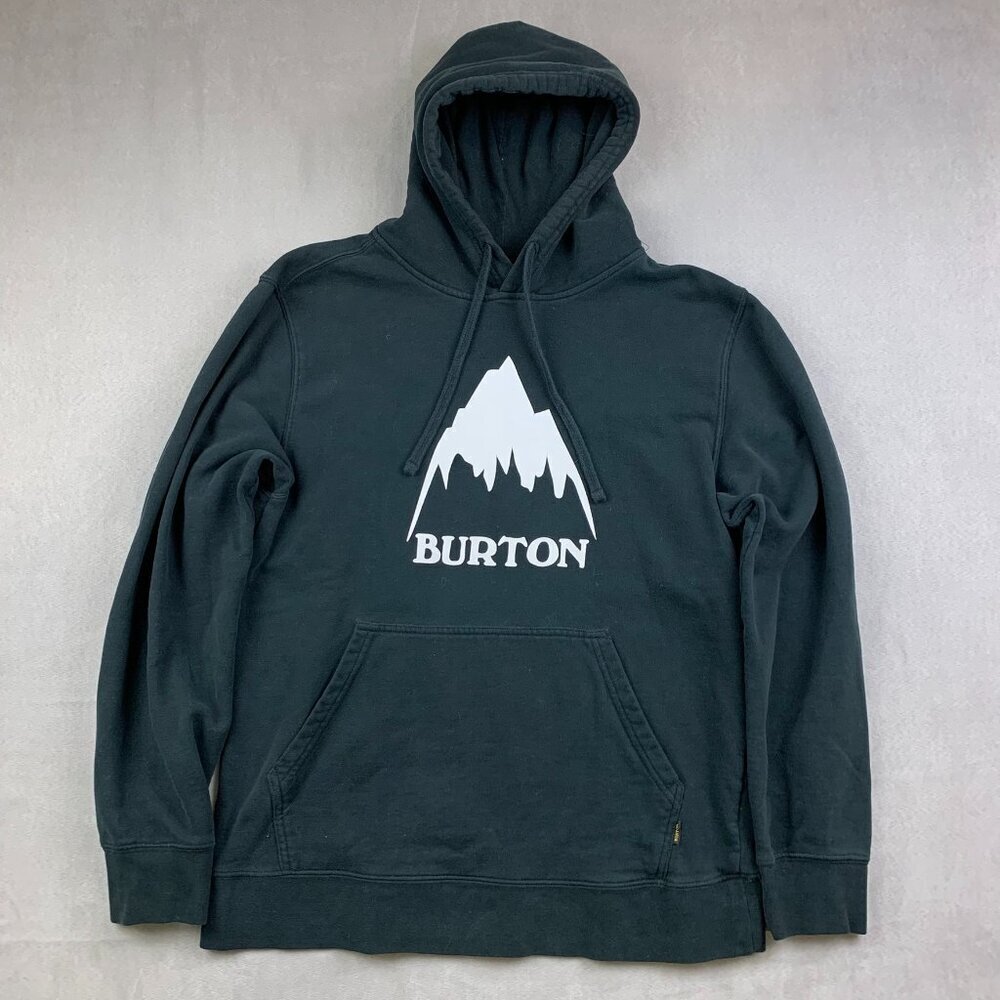 Burton Men Sweater Medium Black Oak Hoodie Long Sleeve Fleece Lined Snowboarding